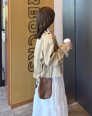 Belted Short Trench Coat