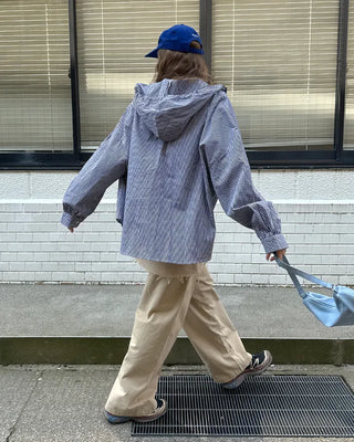 Checked hoodie shirt