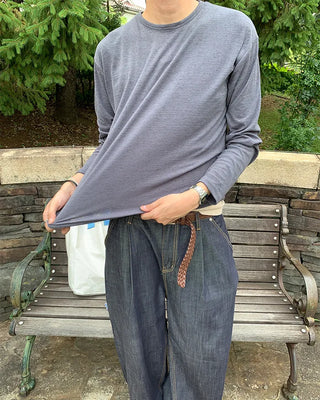 Pastel linen long-sleeved T-shirt