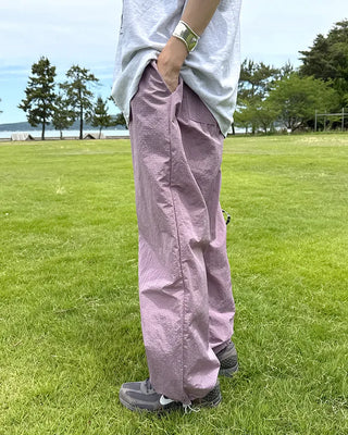 (Unisex) Nylon Check String Pants