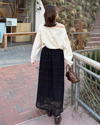 Polka Dot Frill Long Skirt