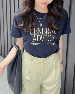 ADVICE Lettering Short-Sleeve T-Shirt
