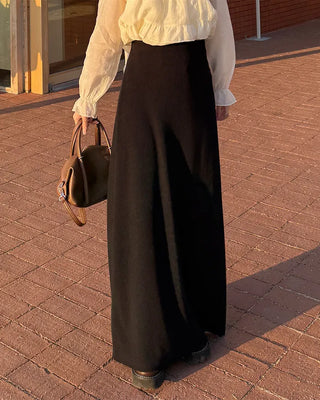 Ribbed maxi long skirt