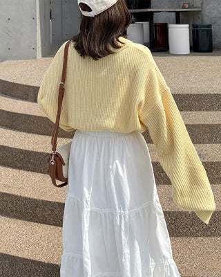 Loose-fit half-zip knit