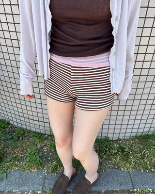 Striped knit shorts