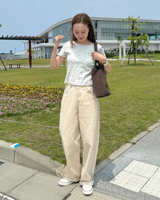 Cotton wide-leg pants