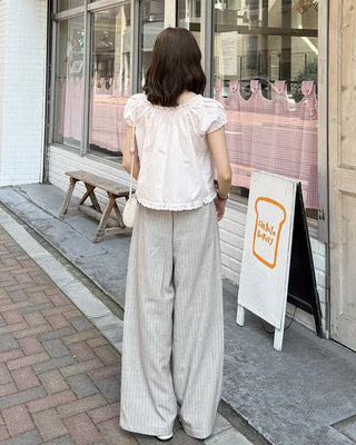 Heart Button Frill Blouse