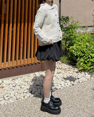Crochet Point Knit Cardigan