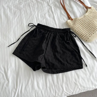 Flower embossed shorts