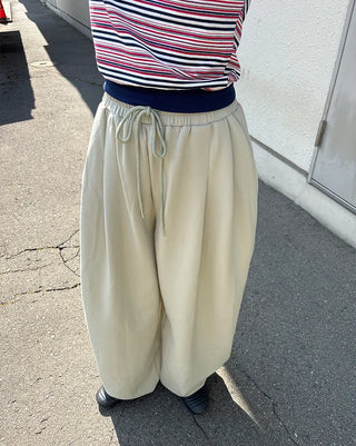 Waistband String Pintuck Sweatpants
