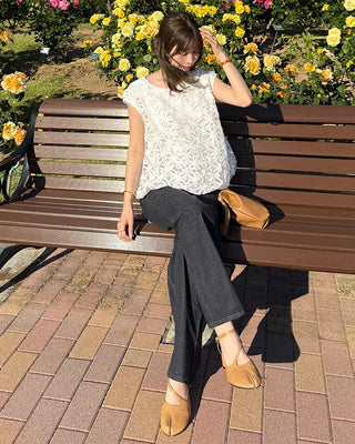 Summer pocket stitch bootcut low denim