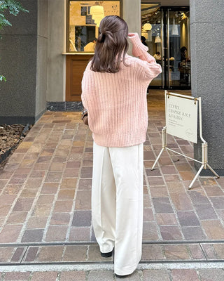 Ribbed Collar Pocket Cardigan