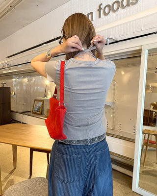 Dot Halter Layered Short-Sleeve T-Shirt