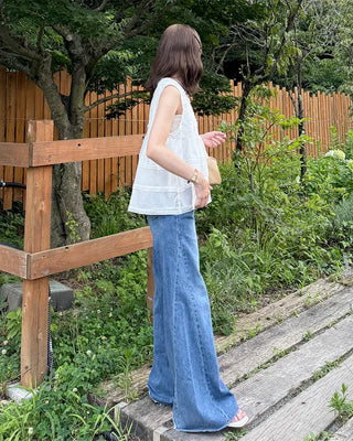 Slit detail denim pants