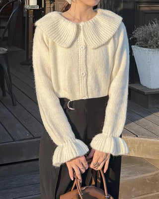 Frill collar cardigan