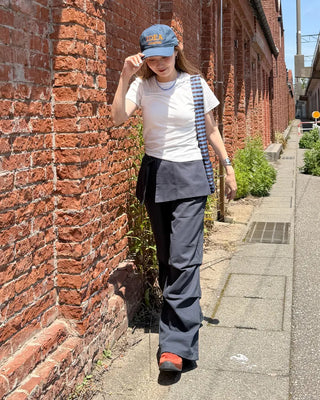 Unique pintuck semi-cropped French T-shirt