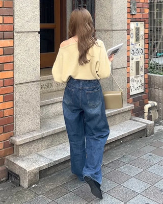 Asymmetrical Shoulder Loose Fit Knit