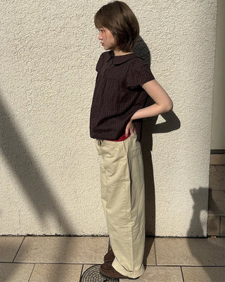 Summer cotton wide-leg pants