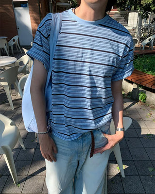 Casual striped short-sleeved T-shirt