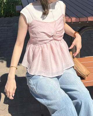 Twisted Frill Bustier Blouse