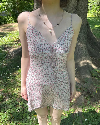 Flower pattern camisole mini dress