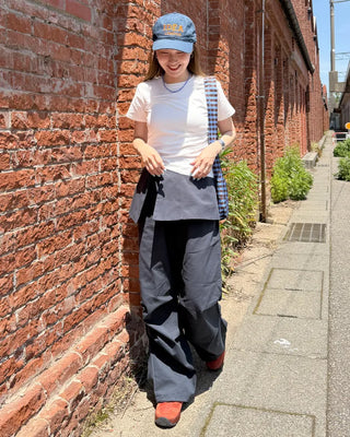 Unique pintuck semi-cropped French T-shirt
