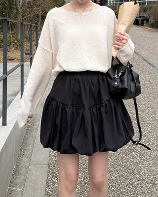 Boat neck loose fit knit