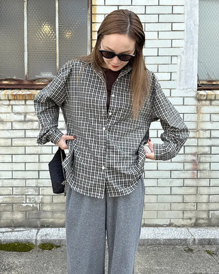 Loose-fit check shirt