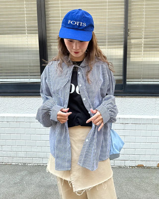 Checked hoodie shirt