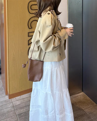 Belted Short Trench Coat