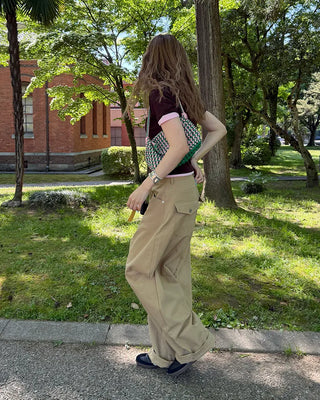 (Unisex) Wide Curved Cotton Pants