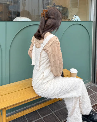 (ORIGINAL) Heart Neck Feather Jumpsuit