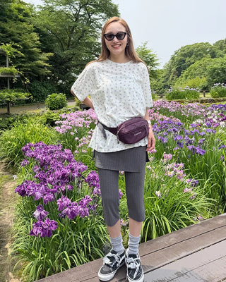 Wrap skirt & ribbed capri pants set