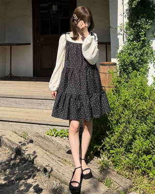 Polka Dot Can-Can String Mini Camisole Dress