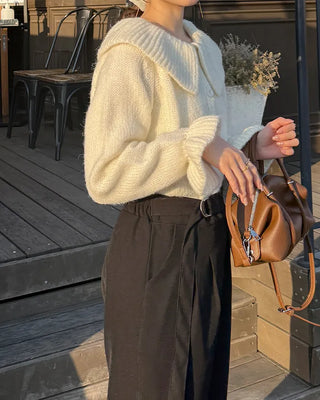 Frill collar cardigan