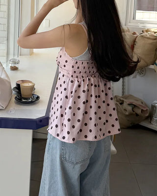 Dot lace point camisole