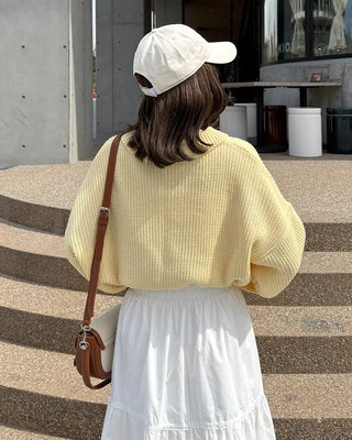 Loose-fit half-zip knit
