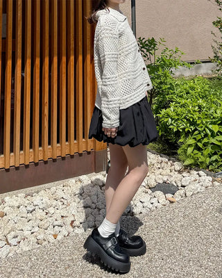 Crochet Point Knit Cardigan