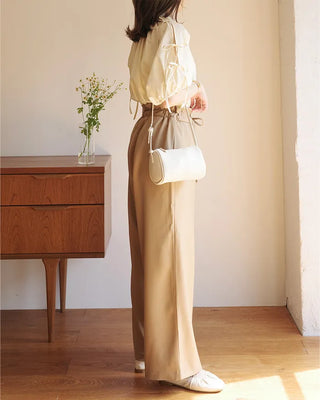 (ORIGINAL) High-waisted frill banding pants