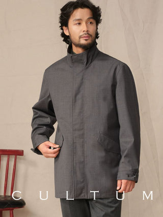 [CULTUM] Merino Wool Blend Stand Collar Jacket