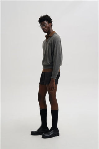 [MASONPRINCE] Faux Two-piece Polo Sweater
