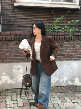 Suede button jacket