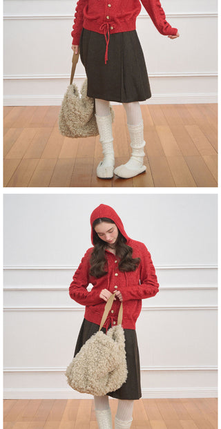 [NECY] Love Drawstring Hoodie Cardigan (2color)