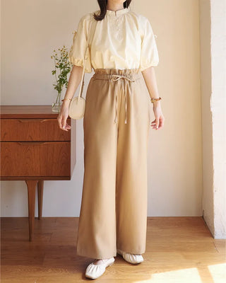 (ORIGINAL) High-waisted frill banding pants