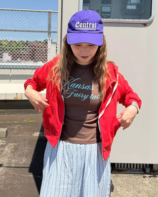 Lettering semi-cropped short-sleeve T-shirt