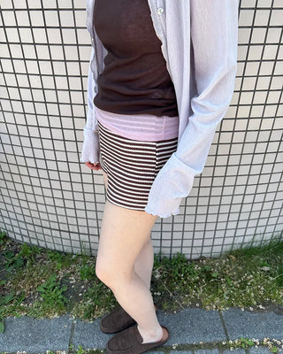 Striped knit shorts