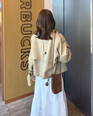 Belted Short Trench Coat