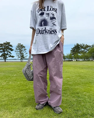 (Unisex) Nylon Check String Pants