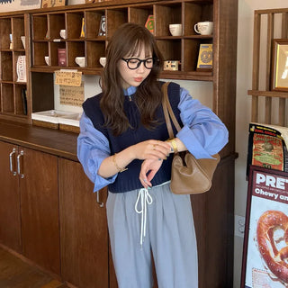 Zip-up knit vest