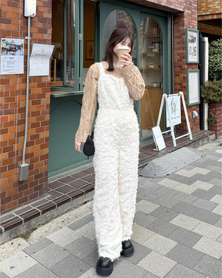 (ORIGINAL) Heart Neck Feather Jumpsuit